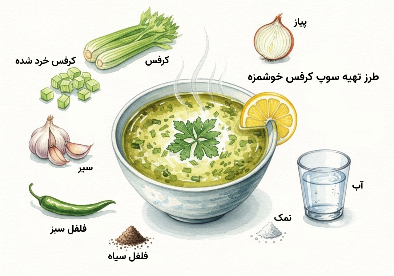 طرز تهیه سوپ کرفس بانک طعم