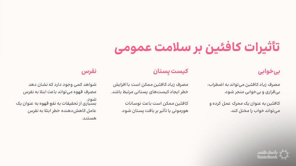 عوارض مصرف قهوه | بانک طعم