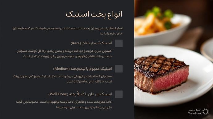 معرفی انواع استیک | بانک طعم